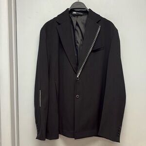 NEW Zara Men’s Tailored Stitching Detailed Blazer Suit Jacket Size Large